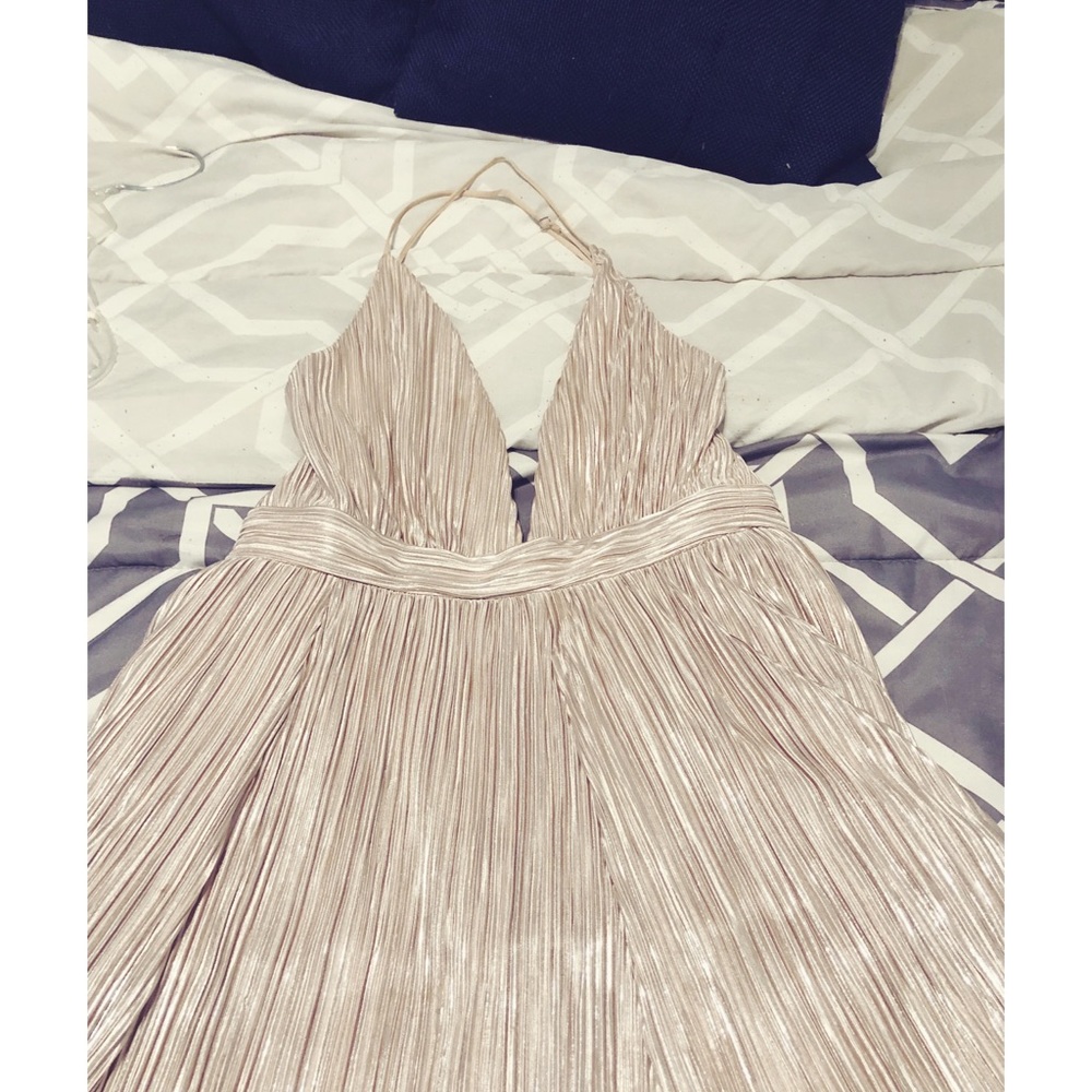 Gold pleat dress